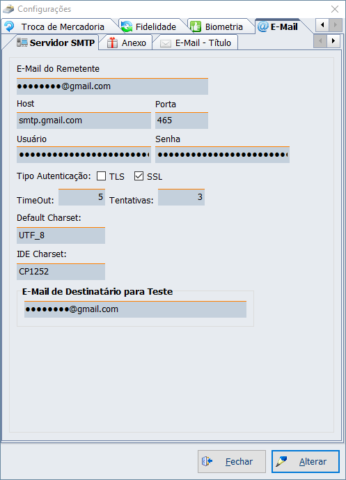  Tela de configurações relacionadas ao envio automático do DANFE por Email