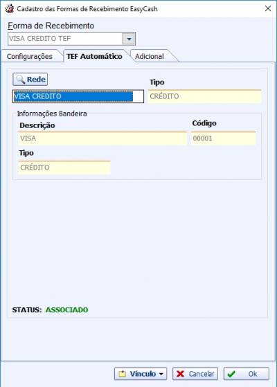 Tela de Configuração da Forma de Pagamento