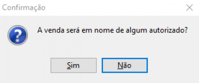  Pergunta se a venda será a algum autorizado