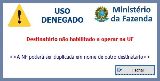  Denegado pelo destinatário