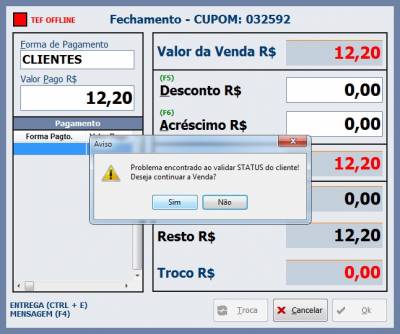 Fechamento de Venda na forma Crediário