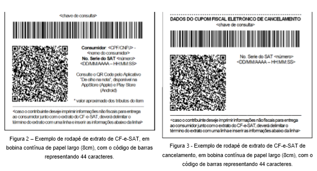 QR Code Lateral para extratos de venda e cancelamento